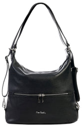 Pierre Cardin Women's Genuine Leather Large Shopper, Made in Italy, Shoulder Bag, Multifunctional, Elegant, Shoulder Bag, Multifunctional Women's Handbags, black